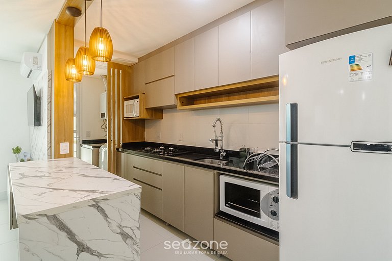 Apto vista al mar c/ parrilla 50m - SHC1106