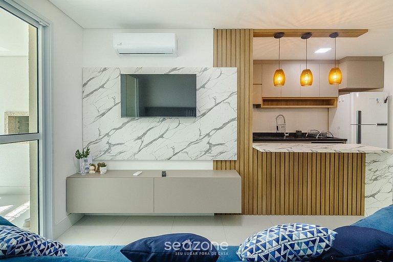 Apto vista al mar c/ parrilla 50m - SHC1106