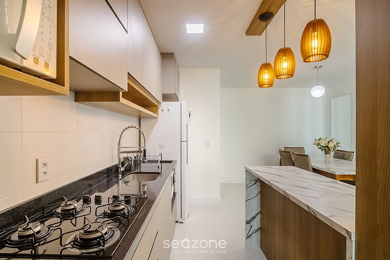 Apto vista al mar c/ parrilla 50m - SHC1106