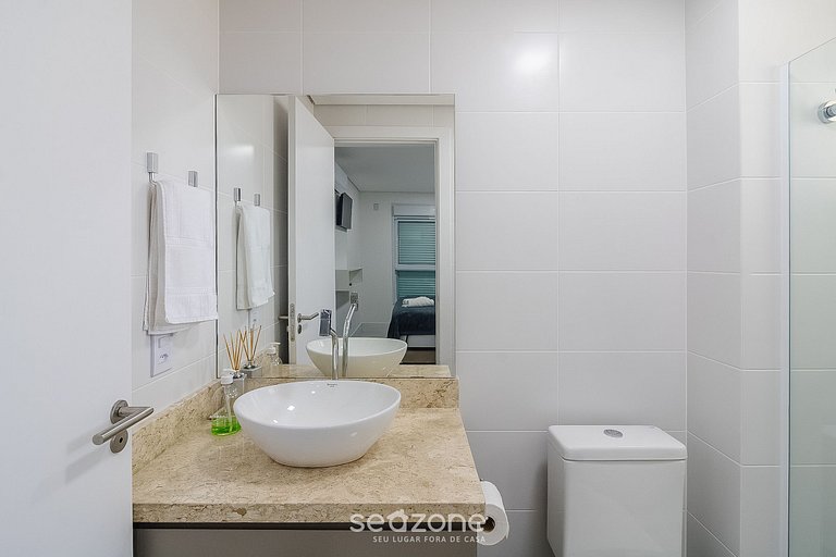 Apto vista mar c/ churrasq. 50m - SHC1106