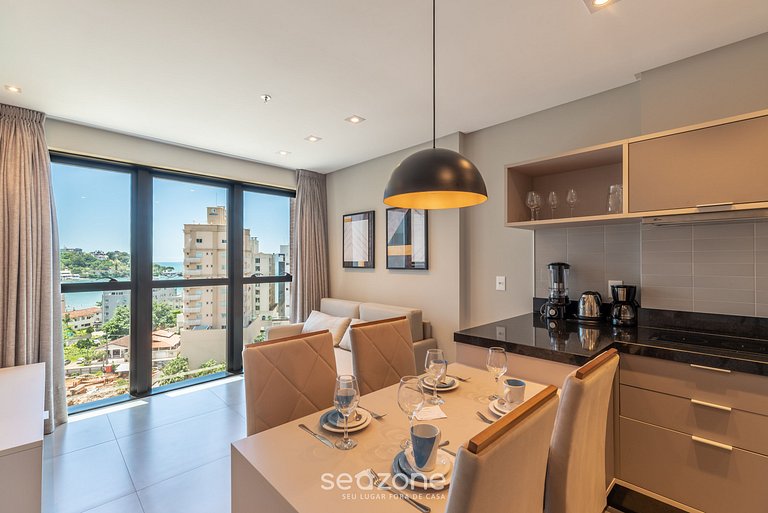 Apartamento com vista para o mar em condomínio a 280 metros