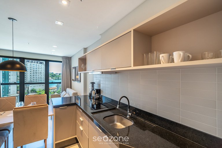 Apartamento com vista para o mar em condomínio a 280 metros