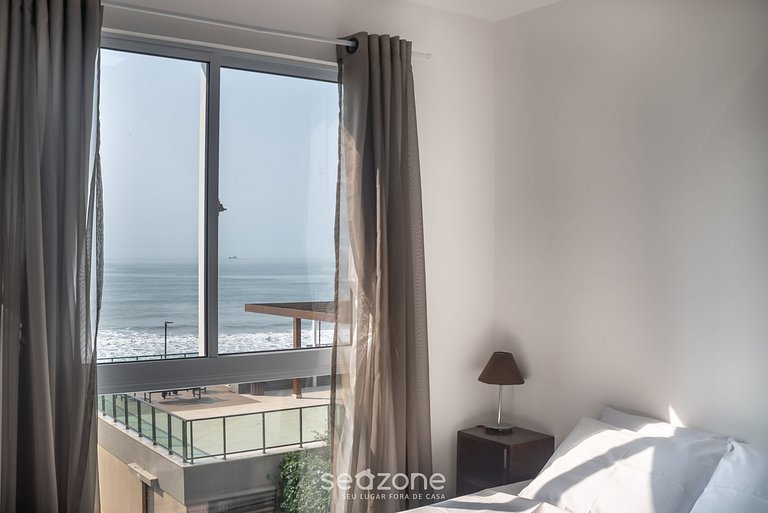 Apt frente mar com varanda Itajubá VAC0201