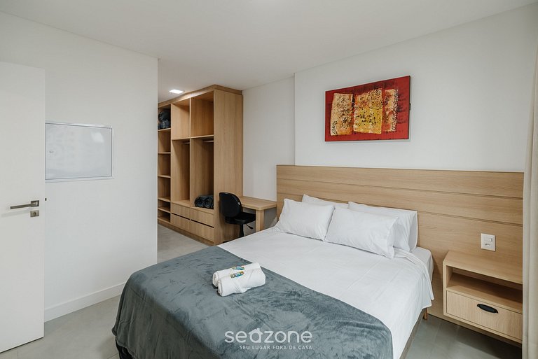 Apto 1Q c/ Vista Mar e acad. 280m da Praia MHF1206