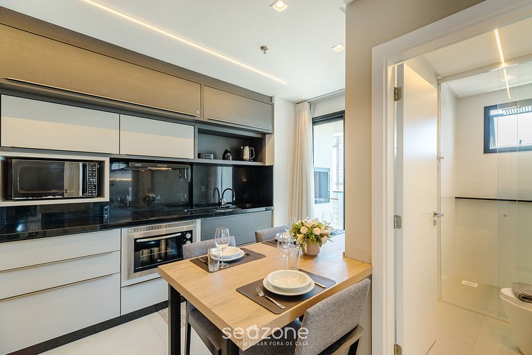 Apto vista mar c/ parrilla 280m playa MHF1908