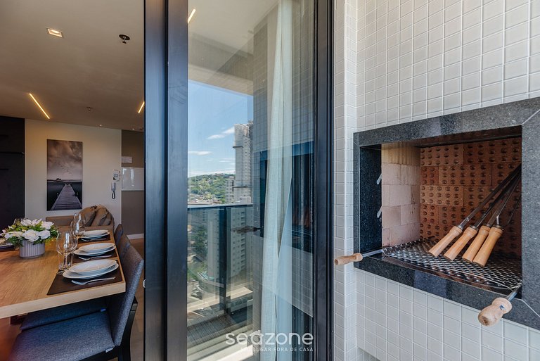 Apto vista mar c/ parrilla 280m playa MHF1908