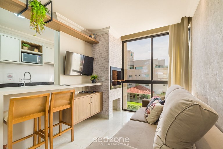 Apto 2Q c/ churrasq. 150m da praia UML0101