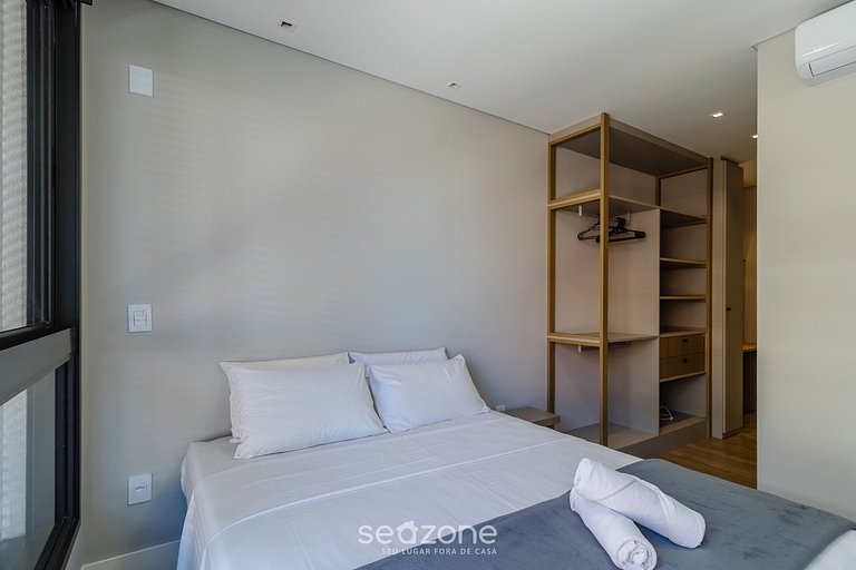 Apto charmoso a 210m da Praia de Jurere PSJ0304