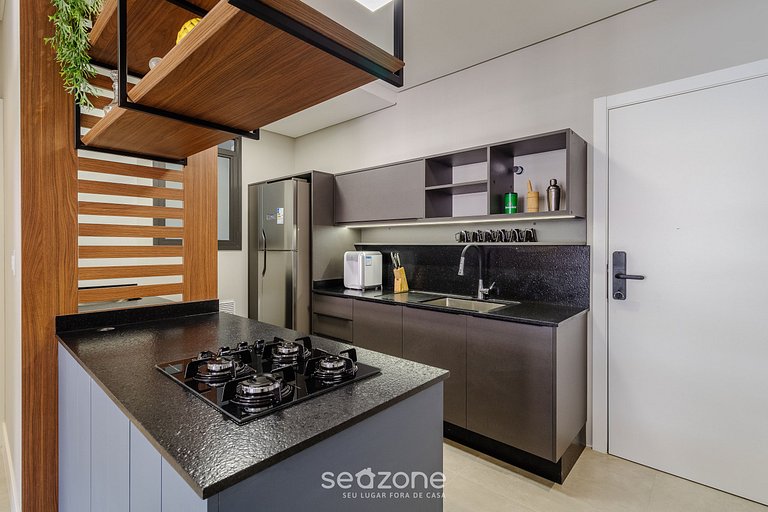 Apto charmoso a 210m da Praia de Jurere PSJ0304