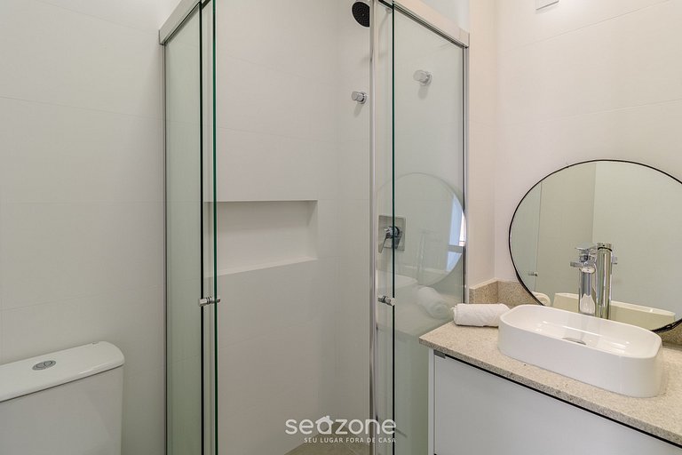 Apto charmoso a 210m da Praia de Jurere PSJ0304