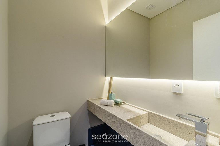 Apto charmoso a 210m da Praia de Jurere PSJ0304