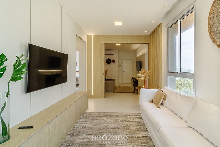 Apartamento c/ Churrasqueira 240m da Praia EHI0401