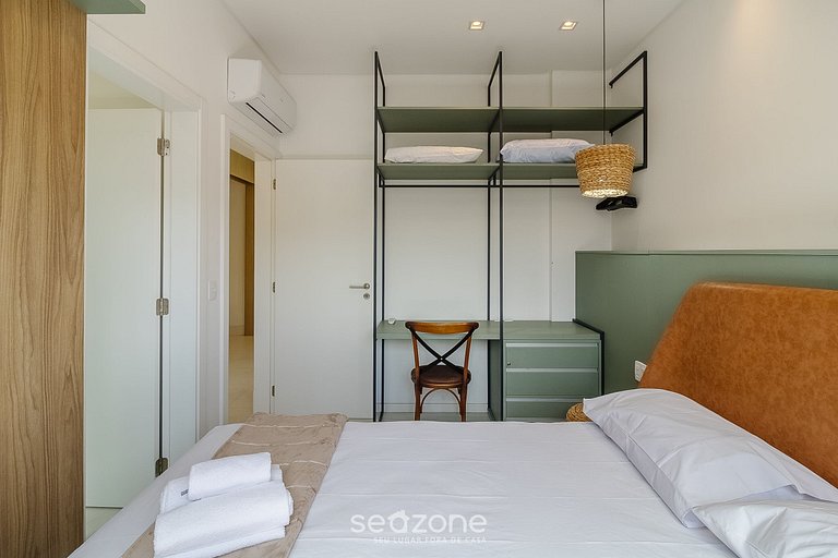 Apartamento c/ Churrasqueira 240m da Praia EHI0401