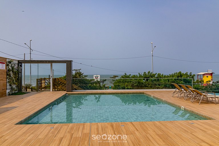Apto c/ piscina e churrasq a 140m da Praia SHC1103