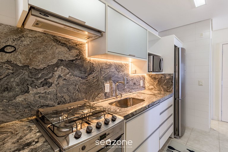 Apartamento Pé na Areia con barbacoa EAR0411