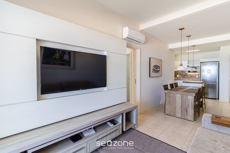 Apartamento Pé na Areia con barbacoa EAR0411