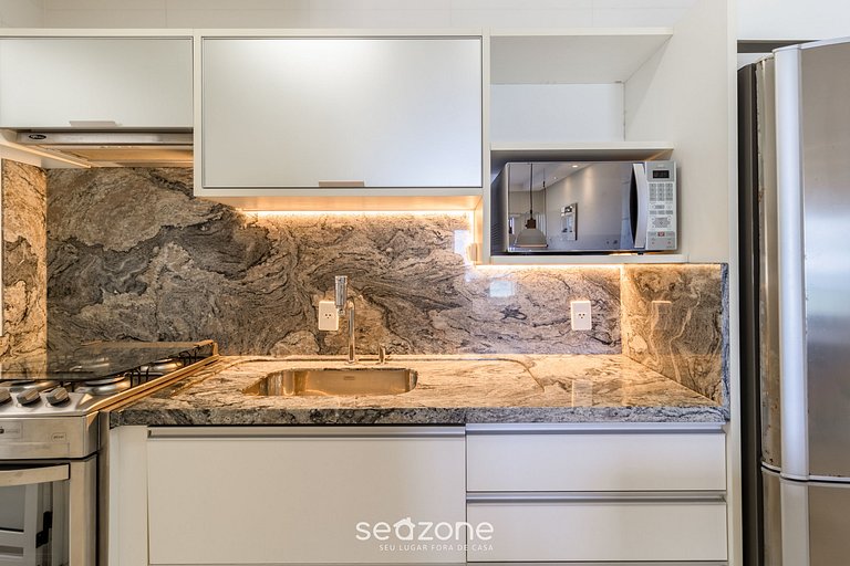 Apartamento Pé na Areia con barbacoa EAR0411