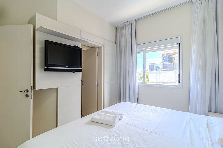 Apartamento Pé na Areia con barbacoa EAR0411