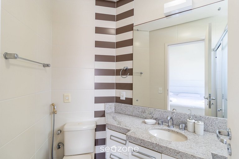 Apartamento Pé na Areia con barbacoa EAR0411