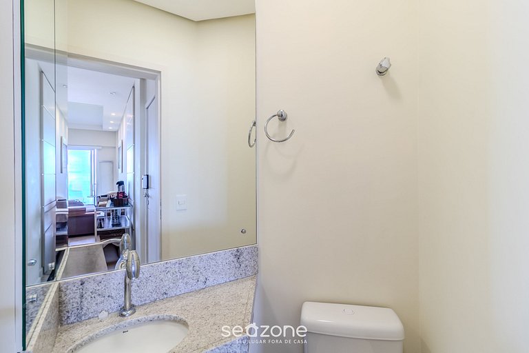 Apartamento Pé na Areia c/ Churrasqueira EAR0411