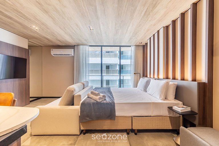 Estúdio na Orla com Vista Lateral p/ Mar NWT1103