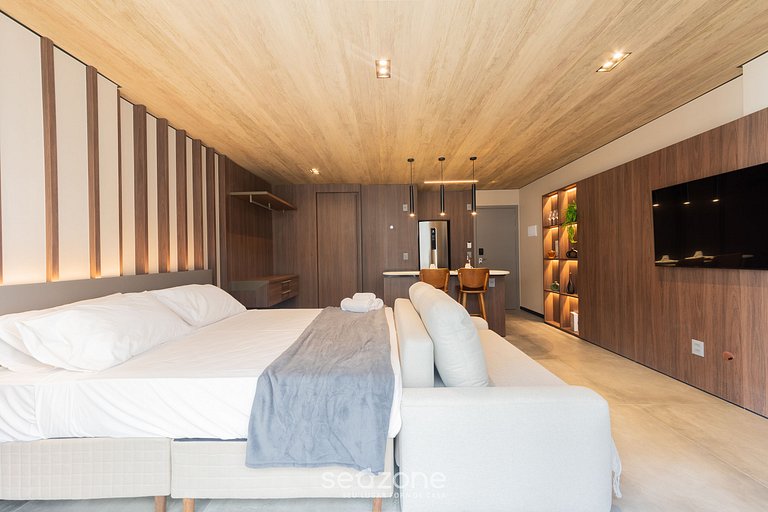 Estúdio na Orla com Vista Lateral p/ Mar NWT1103