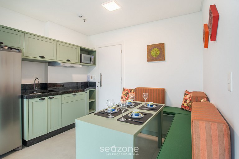 Apto c/ Piscina e Vista Mar 280m da praia MHF1207