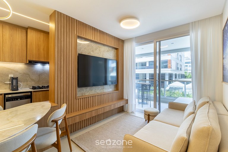 Apto novo c/ churrasqueira a 300m da Praia BEL0201