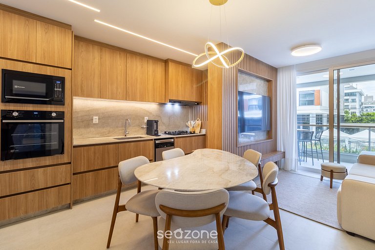 Apto novo c/ churrasqueira a 300m da Praia BEL0201