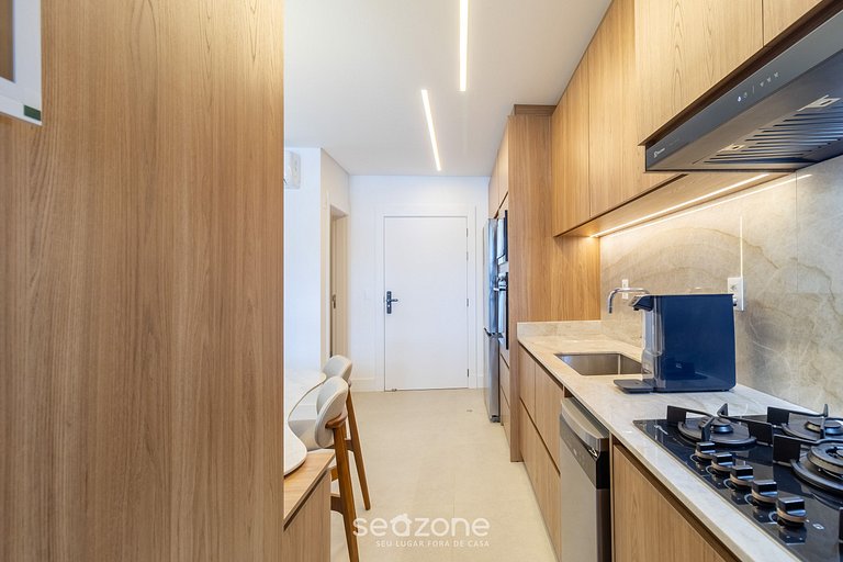 Apto nuevo con parrilla a 300m de la playa BEL0201