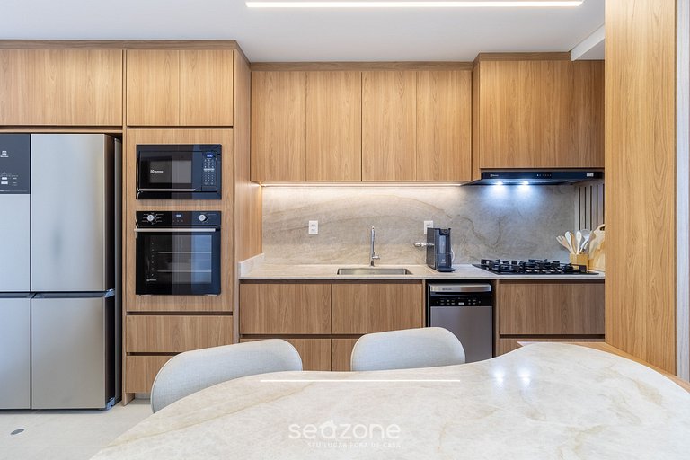 Apto nuevo con parrilla a 300m de la playa BEL0201