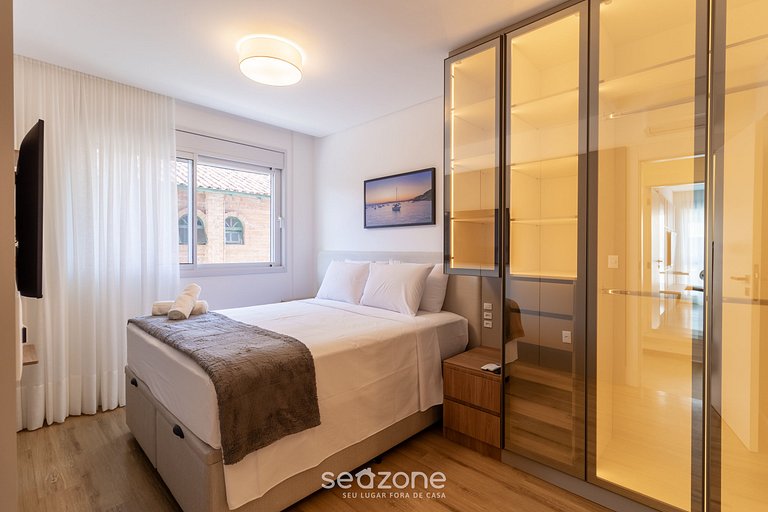 Apto novo c/ churrasqueira a 300m da Praia BEL0201