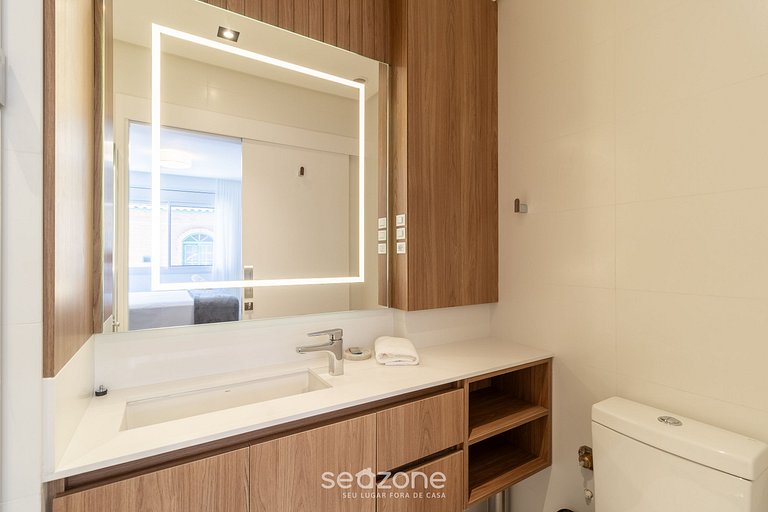 Apto novo c/ churrasqueira a 300m da Praia BEL0201