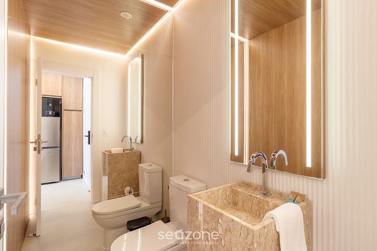 Apto novo c/ churrasqueira a 300m da Praia BEL0201