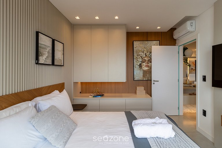 Apto vista mar cond. c/ piscina 280m playa MHF1408