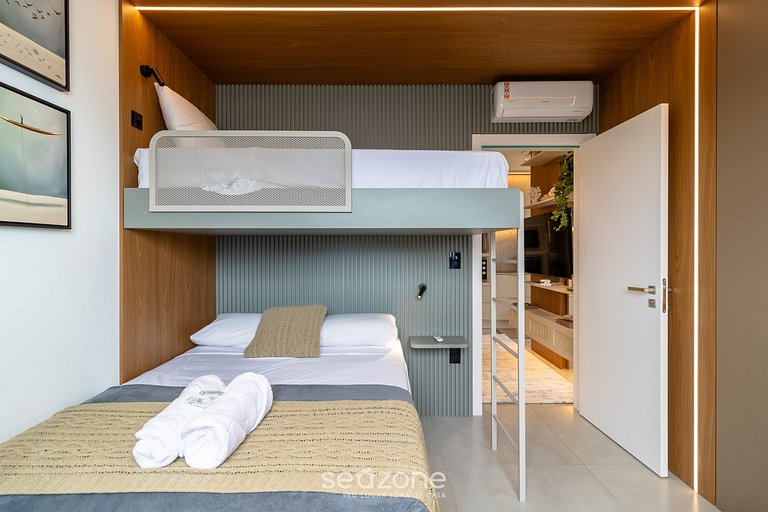 Apto vista mar cond. c/ piscina 280m playa MHF1408