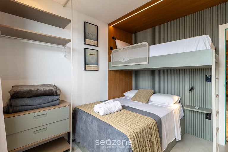 Apto vista mar cond. c/ piscina 280m playa MHF1408