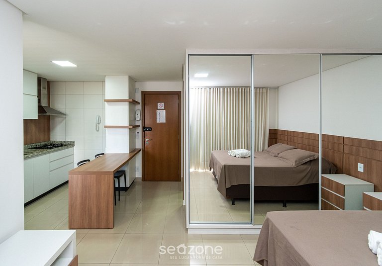 TH605 Flat Moderno e acolhedor - Mobiliado - WI-fi - Garagem