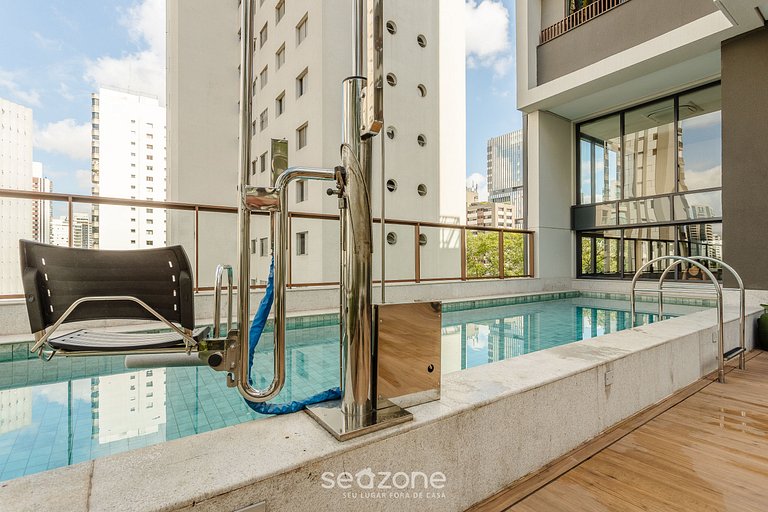 Studio en edificio c/ piscina, Campo Belo HMC0320