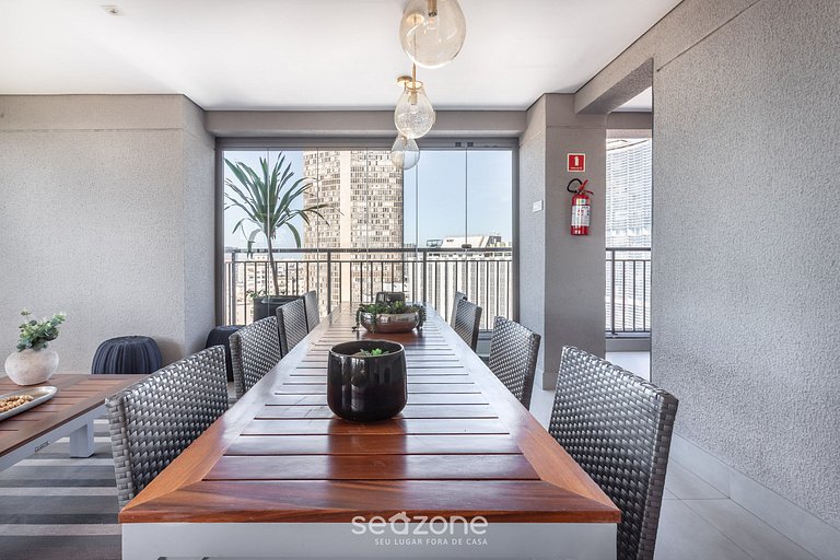 Estudio en cond c/ piscina en República/SP THK1902