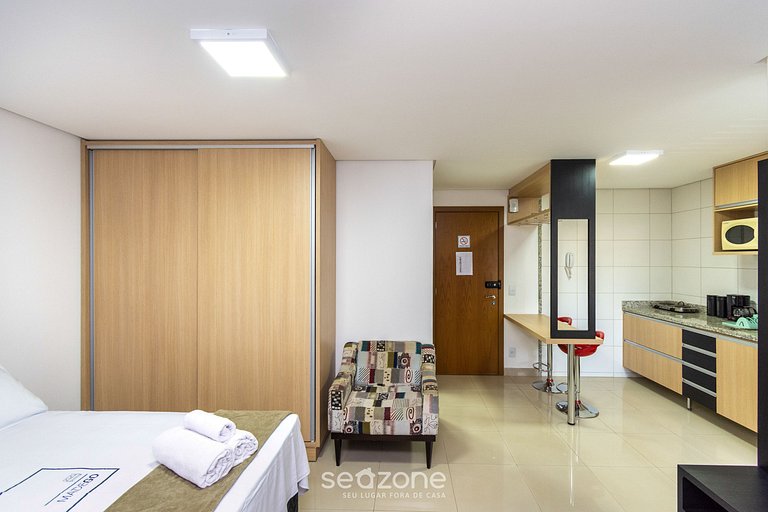 TH1410 Flat aconchegante no Setor Bueno com vista pra cidade