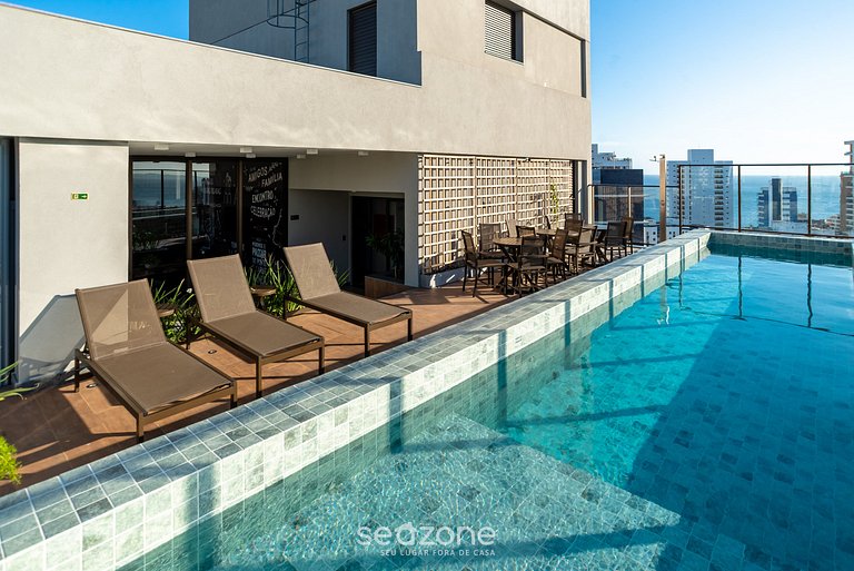 Studio a 750m do Mar em prédio c/ piscina EUB1601