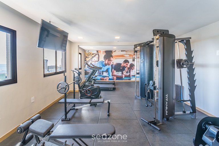 Studio em Cond. c/ piscina a 290m do Mar - HOA0704