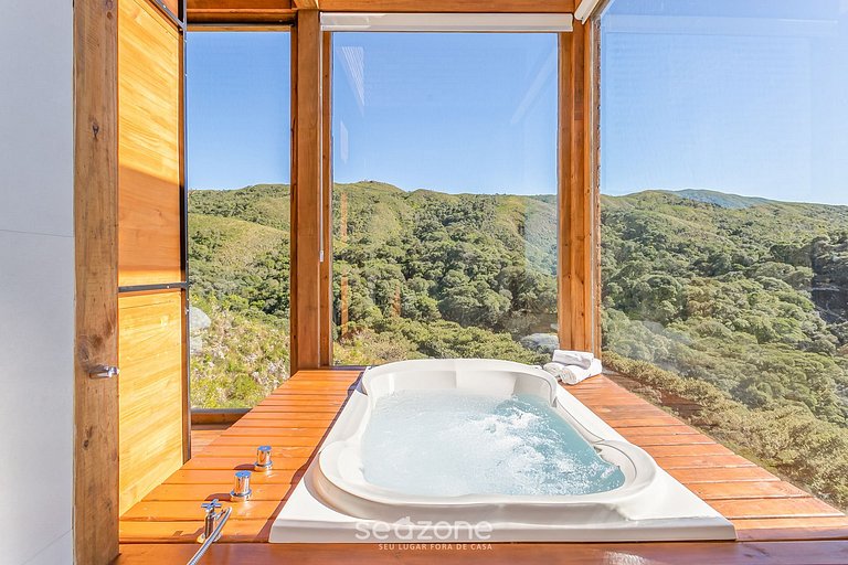 Incrível cabana com vista da serra VST021