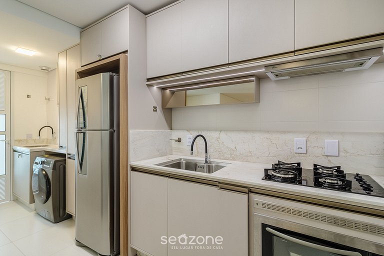 Apto 2Q c/ vista mar churrasq. piscina SHC0703