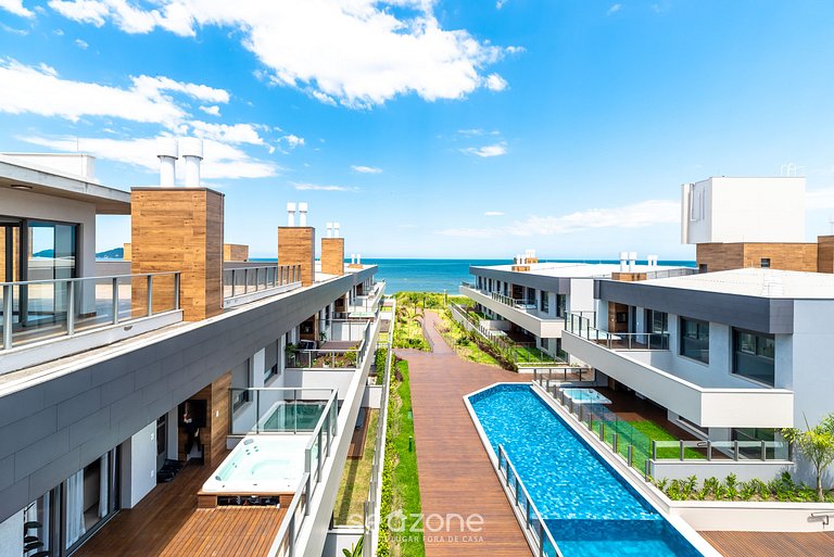 Lindo Apto Zen Pé na Areia com Jacuzzi em IBC0205