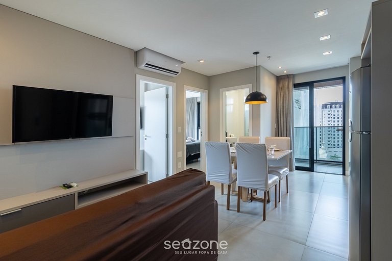 Apto vista mar cond. c/piscina 280m MHF1202