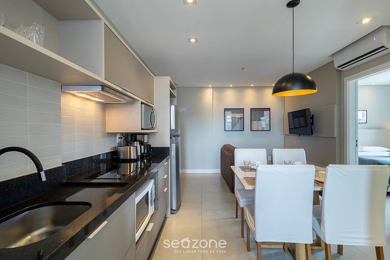 Apto vista mar cond. c/piscina 280m MHF1202