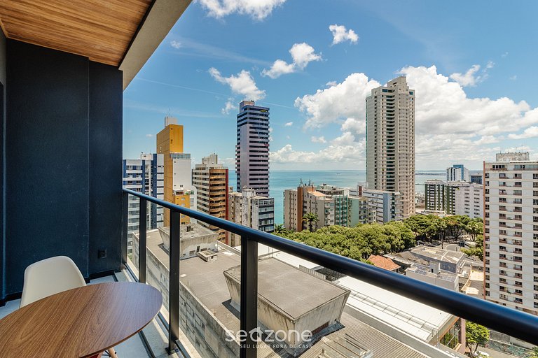 Apto vista mar cond. c/ piscina e acad. - LIV1411