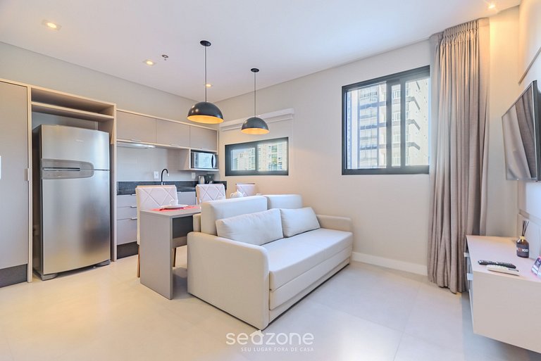 Apto 1Q c/ piscina e acad. 280m da Praia - MHF0601